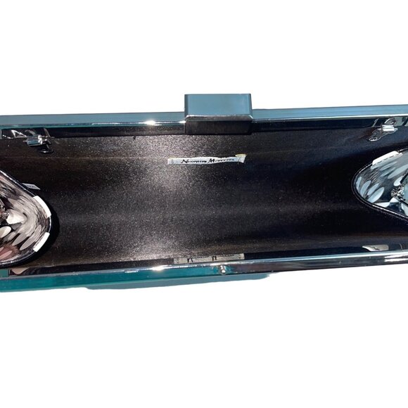 Neiman Marcus Women's Black White Circles Evening Clutch Sz S - Picture 6 of 8